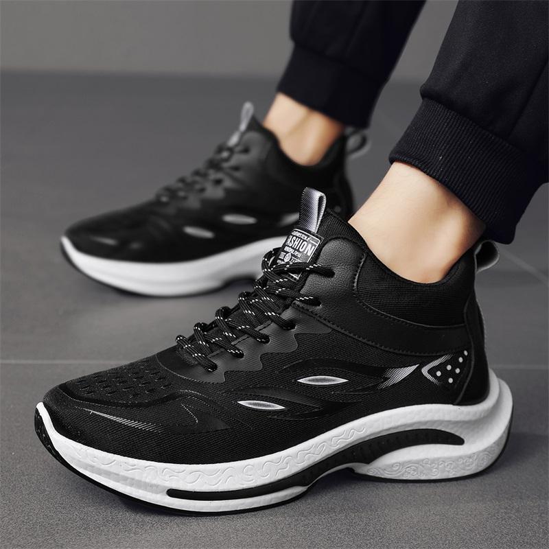 Summer invisible inner height-increasing shoes mesh breathable fly-woven running shoes casual sports dad shoes