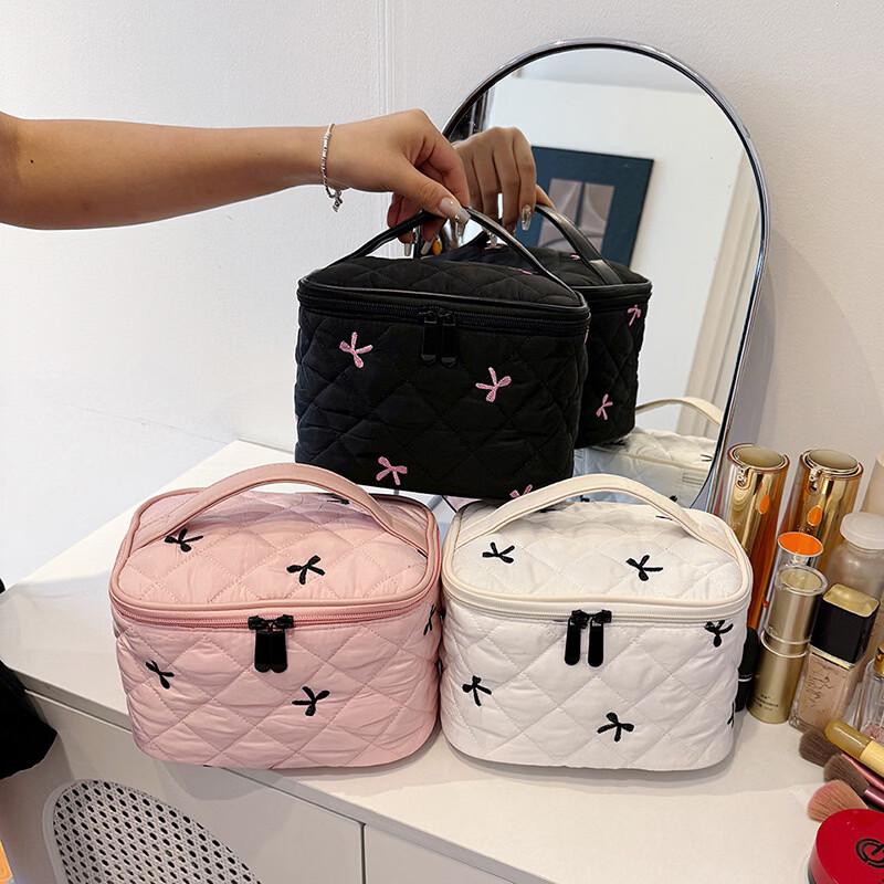 MDNG Embroidered Bow Travel Makeup Bag