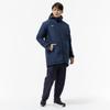 Mizuno Breath Thermo Insulated Training Dress Navy Mid-Length Coat, Heat-Generating Material, Water-Repellent, Windproof, 32MEC650,