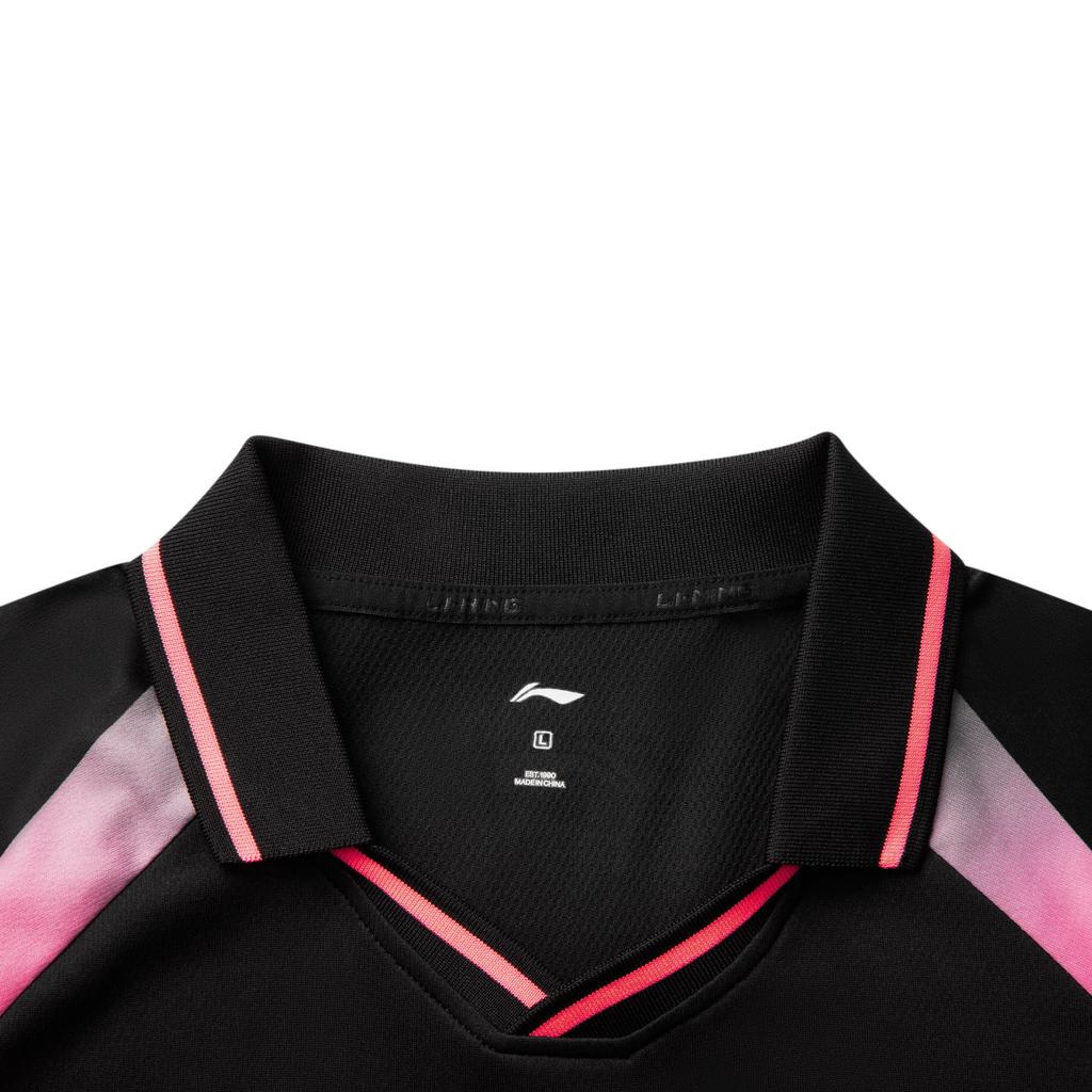 Li Ning Table Tennis Series Comfortable Simple Versatile Sports Brand Logo Quick-Dry Short Sleeve T-Shirt Unisex Tops Black AAYV117-1