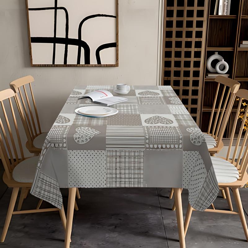 VIKAMA Nappe Patchwork Moderne Minimaliste Décoration Salle à Manger Maison Facile à Laver en Machine, Séchage Rapide, Résistante au Boulochage