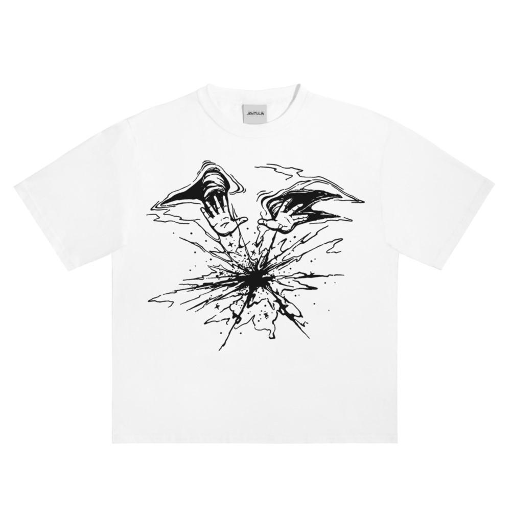 2025 Neues Essential Baumwoll-Unisex-T-Shirt Mode Druck Weich Atmungsaktiv Rundhals Mode Herren- und Damen-T-Shirts OnePiece