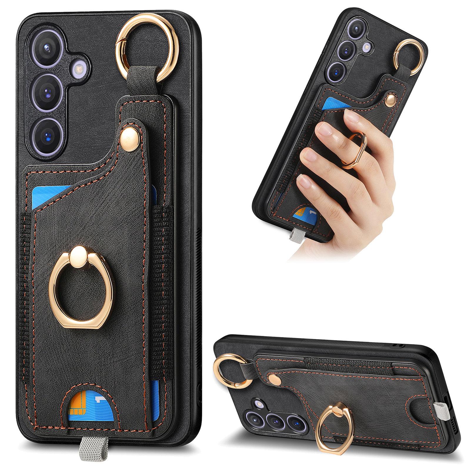 

Magnetic Cards Solt Wallet Leather Case For Samsung Galaxy S24 Ultra S21 FE S22 S23 Plus A04E A14 A24 A34 A54 A05 A15 A25 Cover For Galaxy S21 чёрный