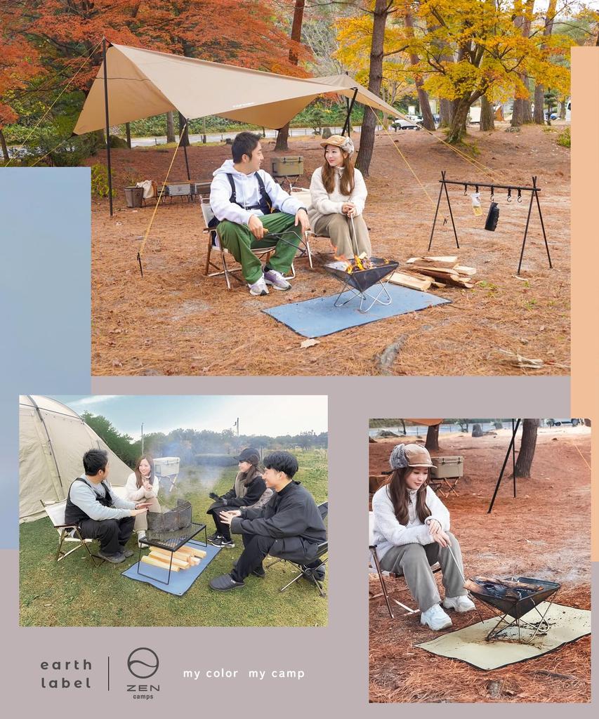 ZEN Camps Fire Spatter Fire Pit Earth Fireproof Sheet for Camping and Lawn Protection Sheet, Sheet, Sheet, Silicone, Tones, Fire-Resistant,