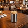 Modern Stainless Steel Fruit Fork Holder Cylinder Durable Toothpick Container Multi-functional Toothpick Jar Holder Gift Idea