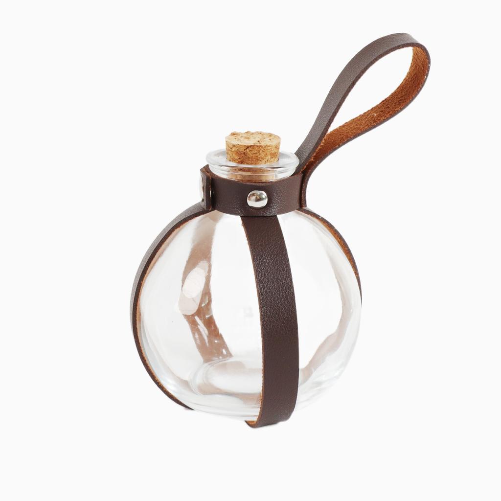 Dark Magic Potion Bottles Witch Potion Glass Holder with Cork and Faux Leather Strap with Holster Loop Role Play Accessories