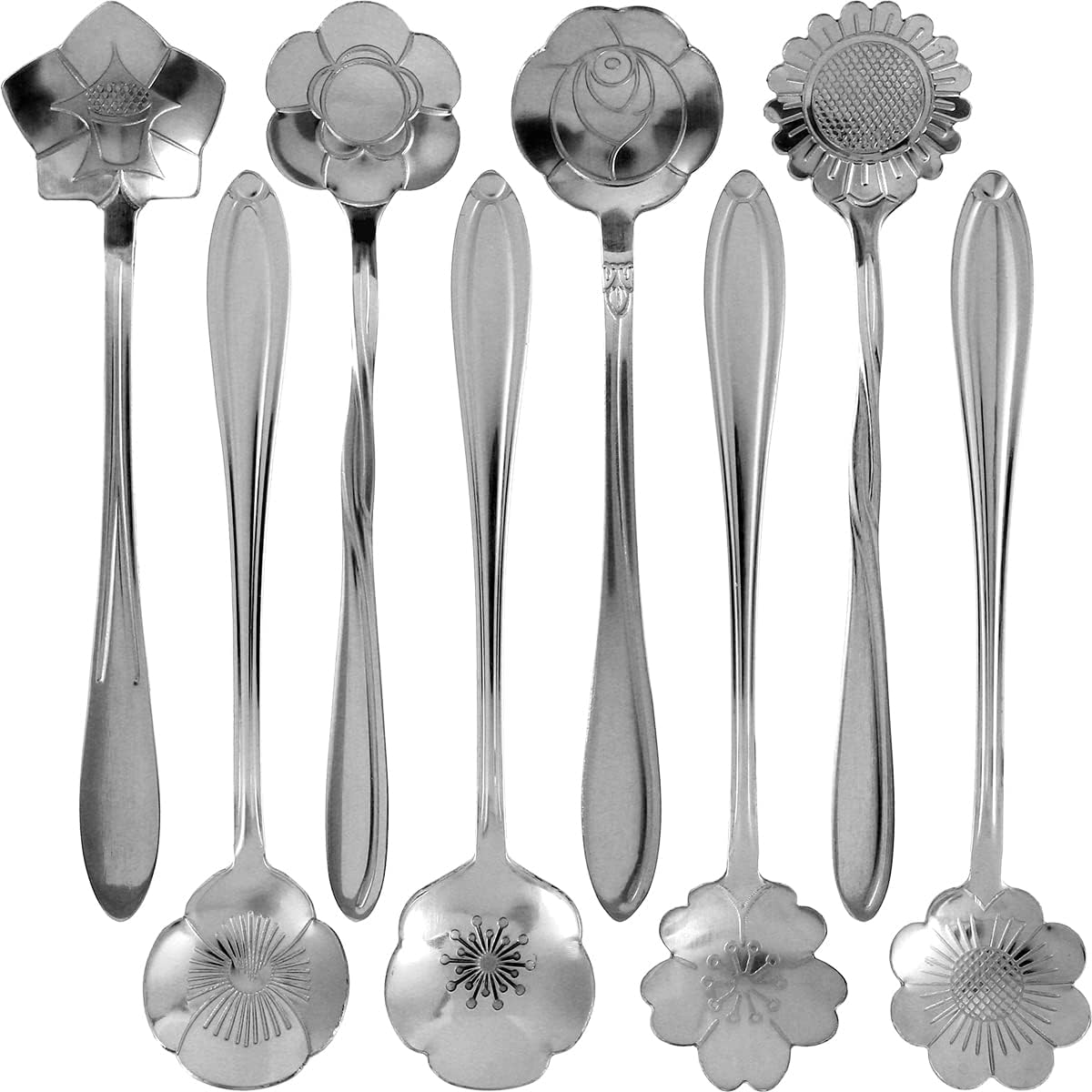 

8 Piece Emmy Flower Puppy Flower Spoon Stainless Steel Dessert Reusable Coffee Puppy Tablespoon Durable Anti Rust Tablespoon
