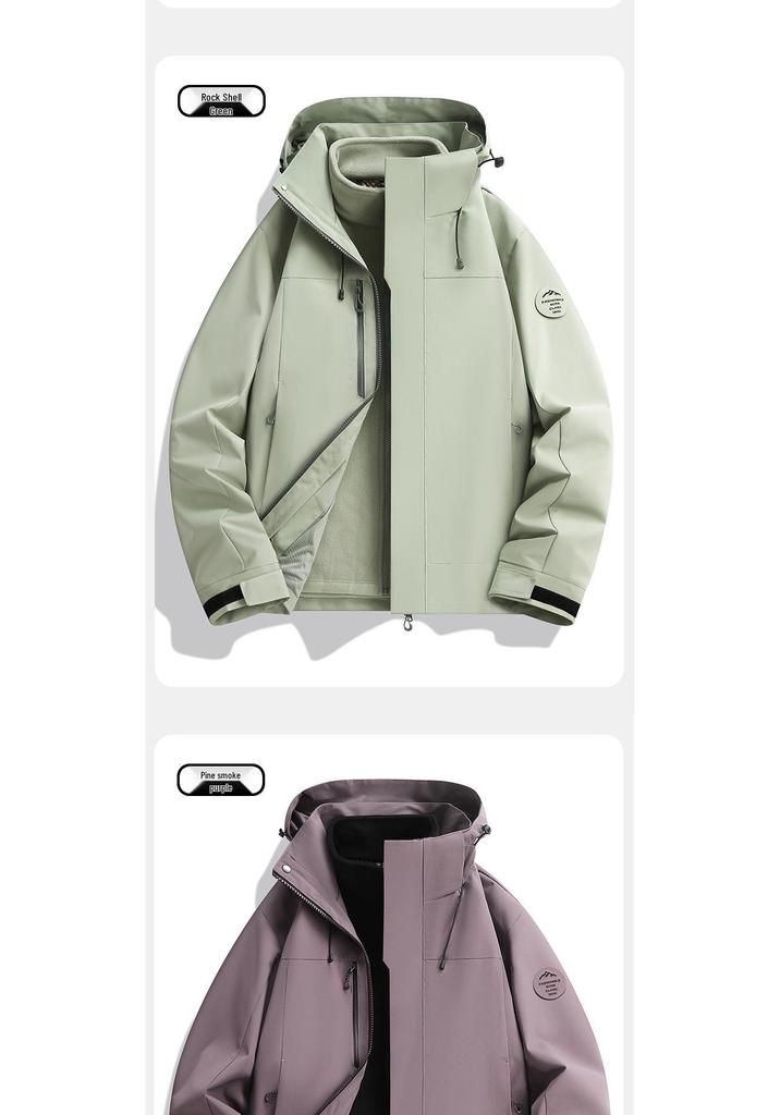 Unisex Windproof Winter Jacket: Warm, Fleece-Lined, 3-in-1 Outdoor Workwear Suit