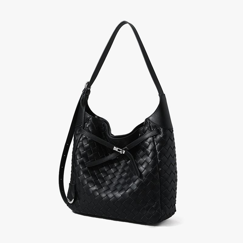 Leather Women's Bag Hand-woven Bag Large Capacity Crossbody Bag Commuting Handbag Casual Women's Bag with Shoulder Bag