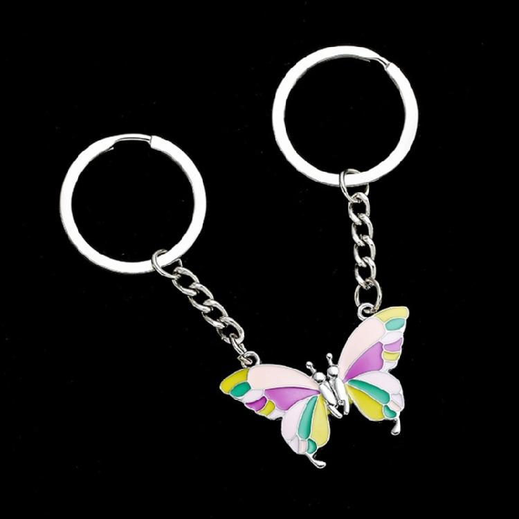 Butterfly Magnetic Keychain for Couple Friend Women Mens Handmade DIY Jewelry