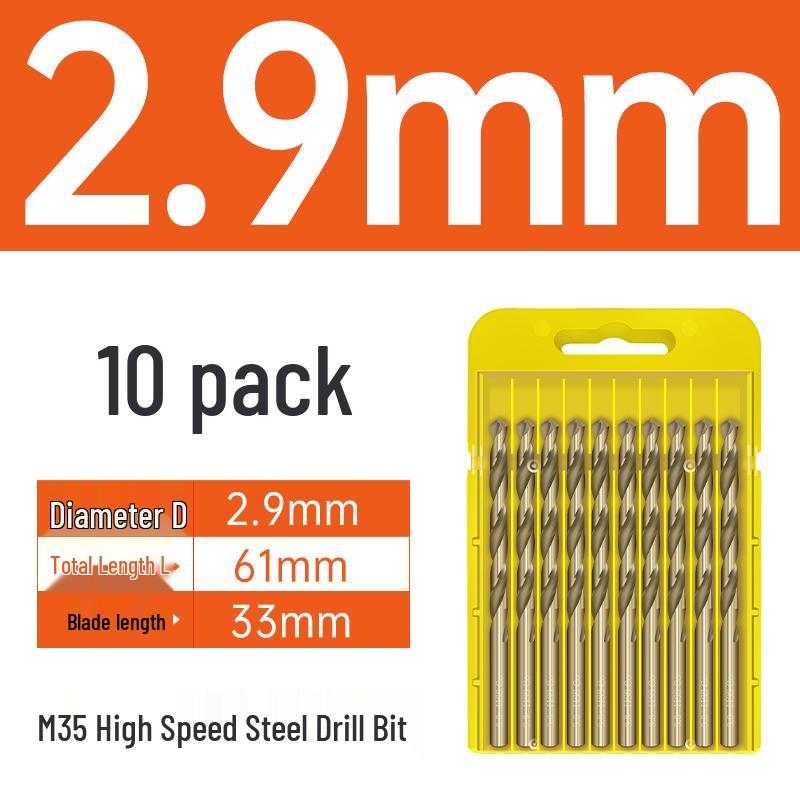 M35 Cobalt Twist Drill Bits Set for Stainless Steel, High Hardness, Straight Shank, Hand & Electric Drills