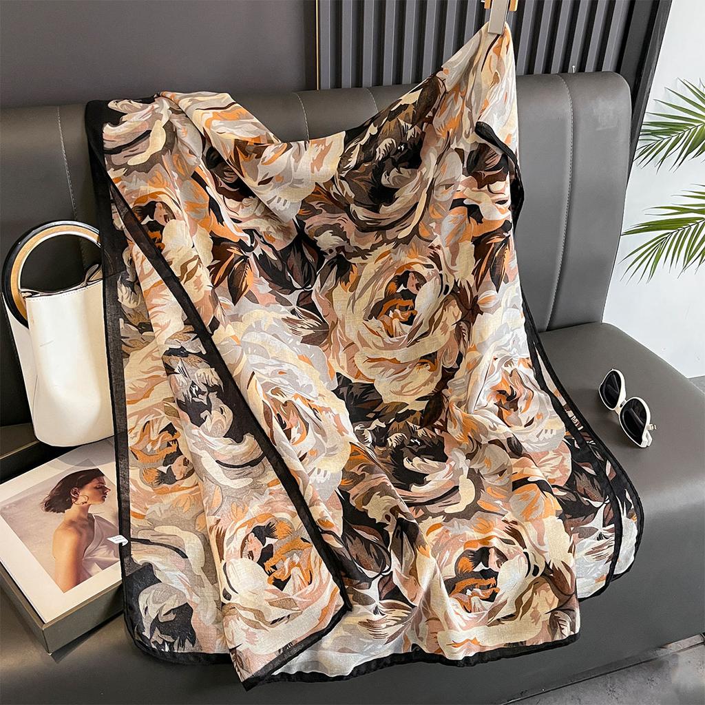 New 85*180Cm Fashion Silk Scarf Scarftop Headwraps Women Vintage Four Seasons Hair Scarve Hijab Foulard Bandana Femme Headscarf