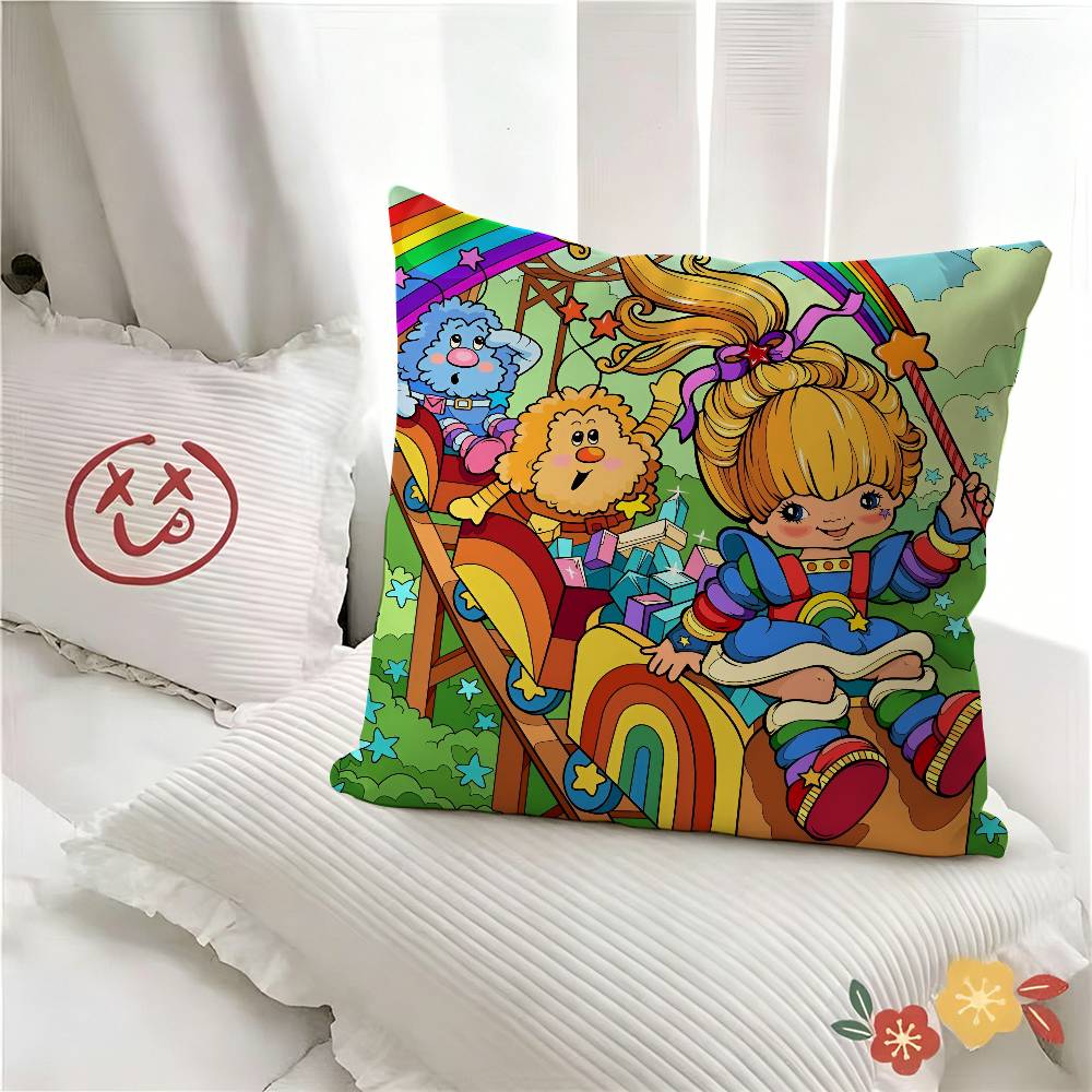 pc Cute RRainbows BBrite Pillow Case Fashion Square Pillowcase Bedroom Sofa Room Ins Decoration Leisure