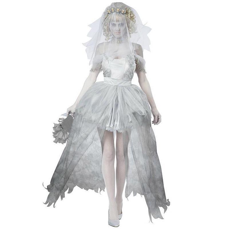 Halloween Horror Skeleton Ghost Bride Zombie Stage Costume