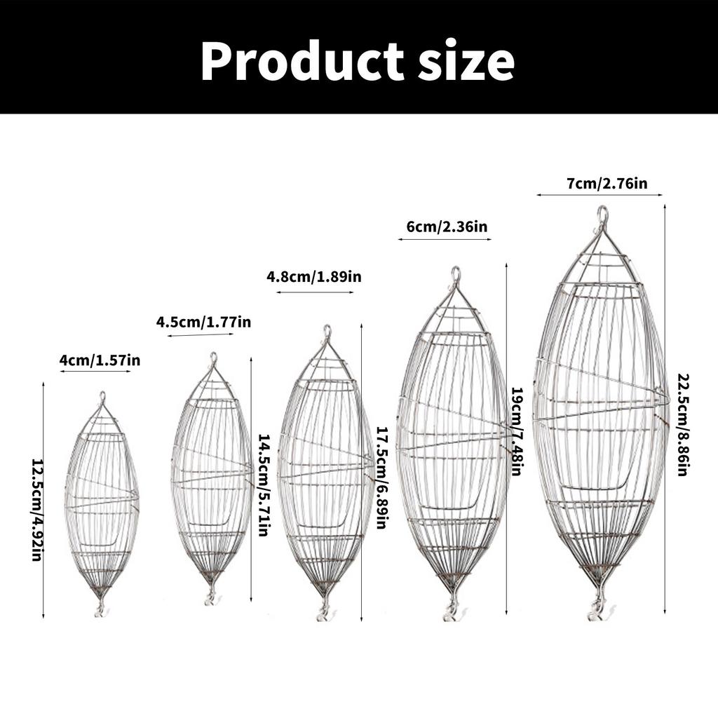 Fishing Bait Cage Stainless Steel Baits Trap Cage Basket Feeder Holder Fishing Accessories for Shrimp Crab Fish
