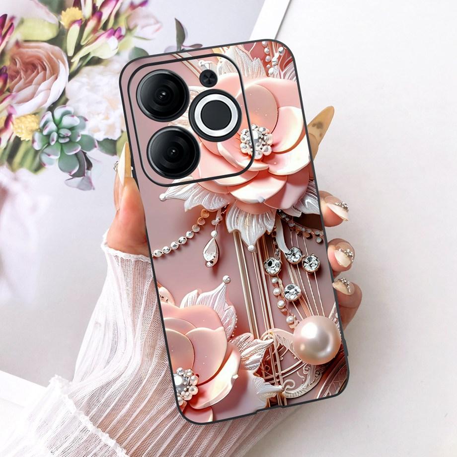 For Itel A80 A90 A95 A70 A60 A60s Phone Case Matte Soft TPU Bumper Cover Cool Cartoon Luxury Butterfly Flower Bow Pattern Funda