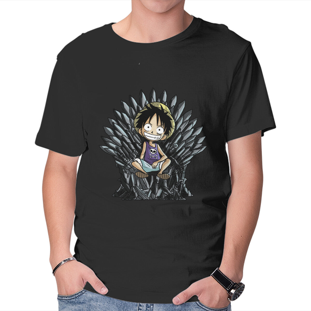 Unisex Crew Neck T-Shirt King Of Pirates Throne Graphic Short Sleeve Casual Tee S