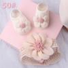 Lace Headband & Socks for Baby Unisex Boy Girl Elastic Headdress Anti-Skid Floor Socks Gender Neutral Heads Accessories