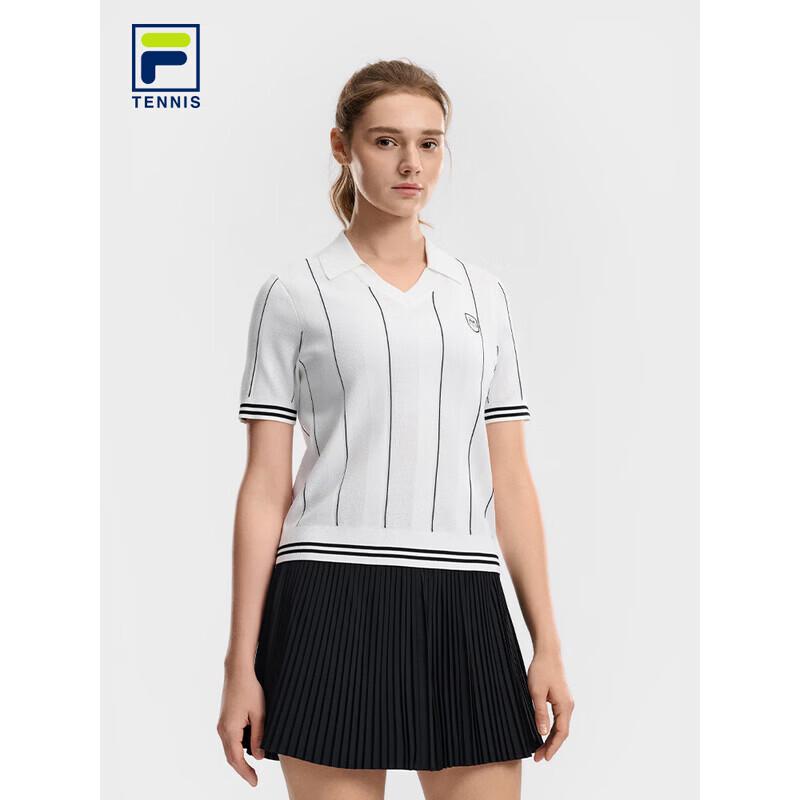 Женский вязаный топ FILA с V-образным вырезом и коротким рукавом L