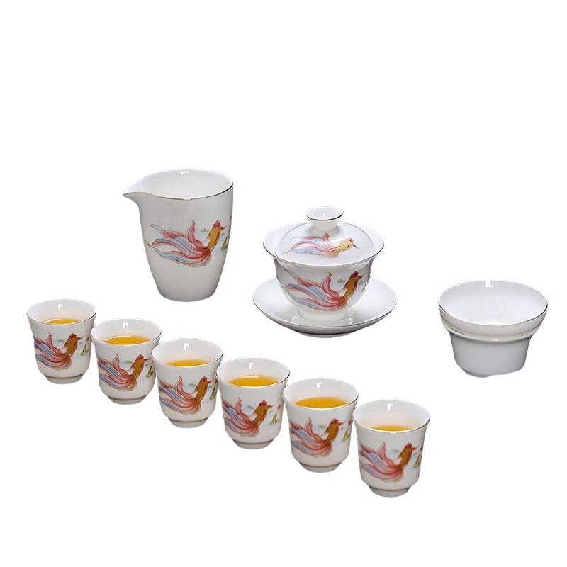 Dehua White Porcelain Mutton-fat Jade Tea Set