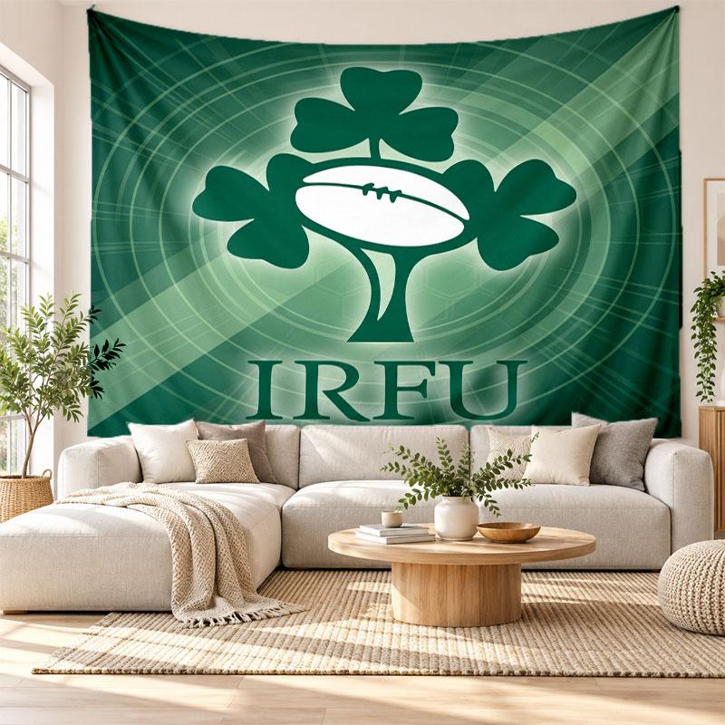Ireland Rugby Wall Tapestry, Soft Fabric Wall Hanging, Decorative Backdrop For Bedroom Home Wall Art