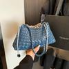 Borsa a tracolla coreana vera tessuta a mano da donna, nuova, versatile, portatile, a spalla, con lettere, borsa a mano, borsa da donna