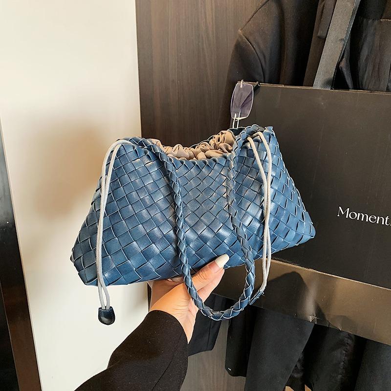 Borsa a tracolla coreana vera tessuta a mano da donna, nuova, versatile, portatile, a spalla, con lettere, borsa a mano, borsa da donna