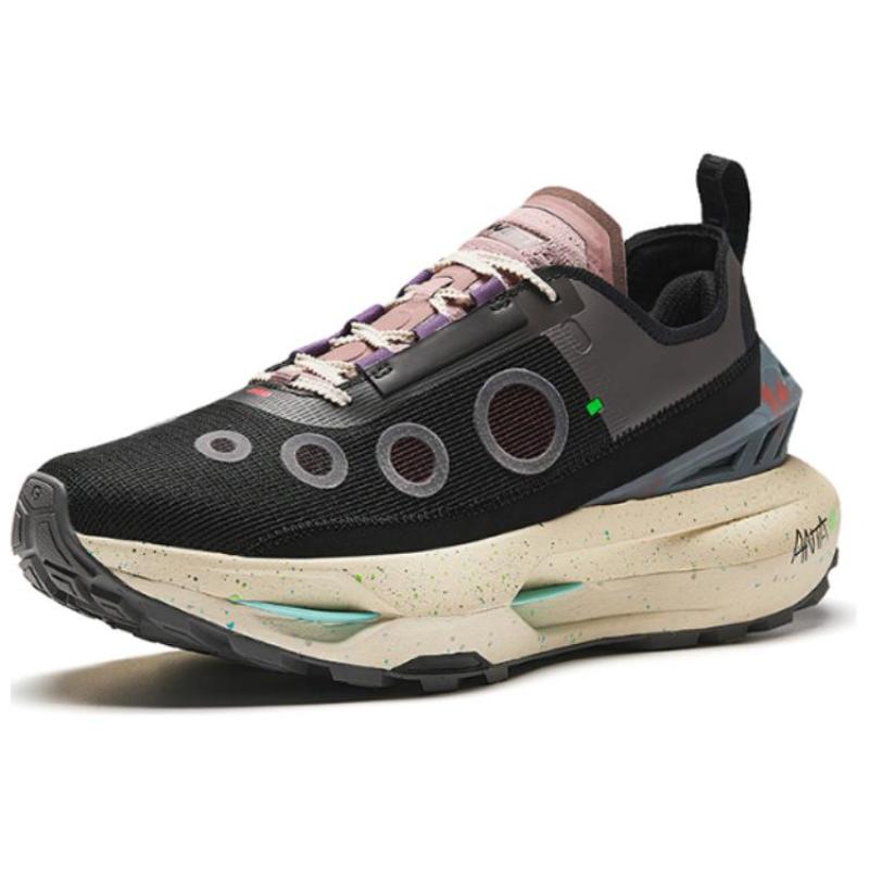 Anta Slip-Resistant Low-Top Running Shoes Men's Black Gray Color Sneakers