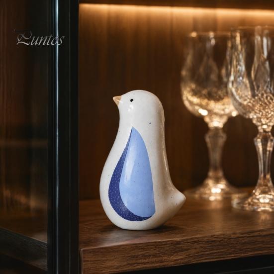 Nordic Style Blue Bird Ornament Ceramic Figurine, Decorative Ornament, Modern Minimalist Tabletop Decorations for Living Room Sculpture Bedroom Shelf