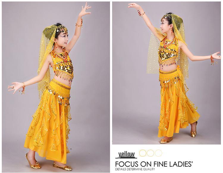 Kindergarten Belly Dance Costume Set - Children's Indian Dance & Role-Playing Outfit