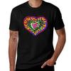 Heart 4 T-Shirt Basic Crew Neck Short Sleeve Top