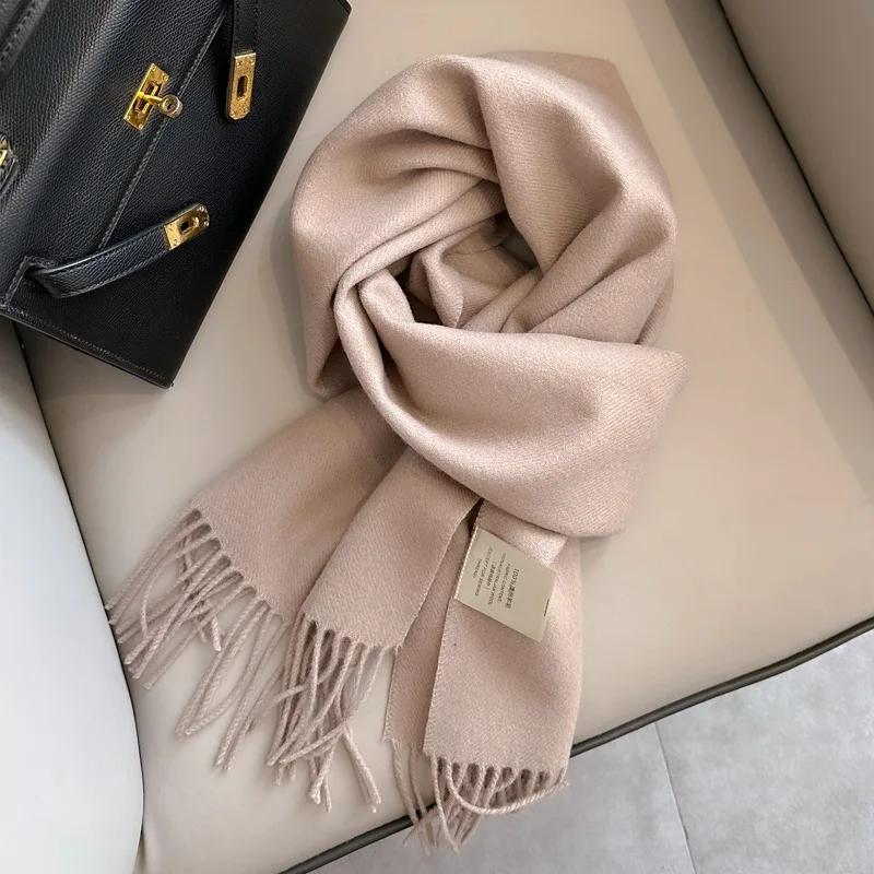 Winter Narrow Scarf 28 Color 100% Wool Scarf Hot Selling Solid Color Scarf Men's and Women's Universal Warm and Cold Proof Scarf