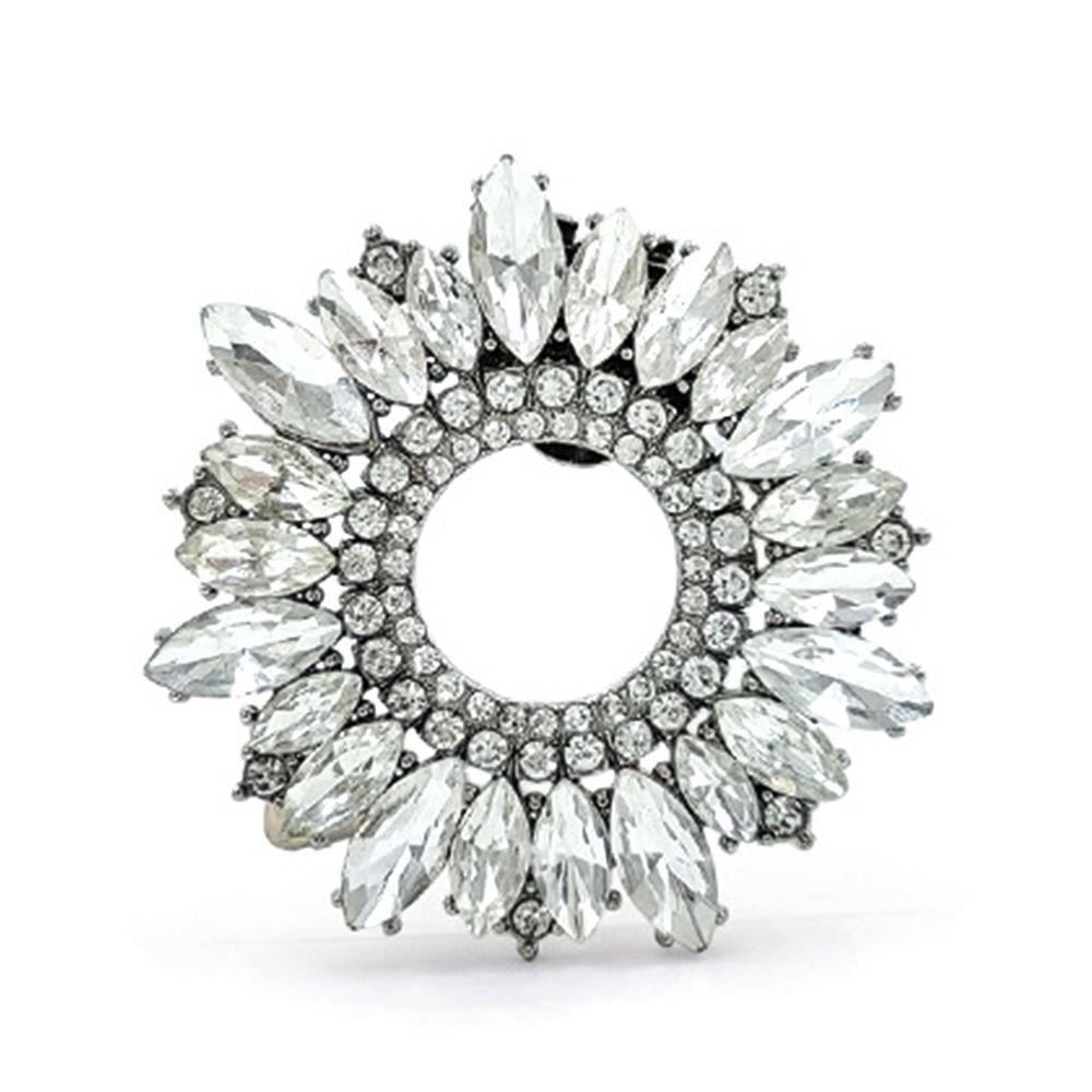 Wedding Bride Shoe Decorations Clip Glass Crystal High Heel Flower Charm Buckle Removable Rhinestone Buckle Decorative Women
