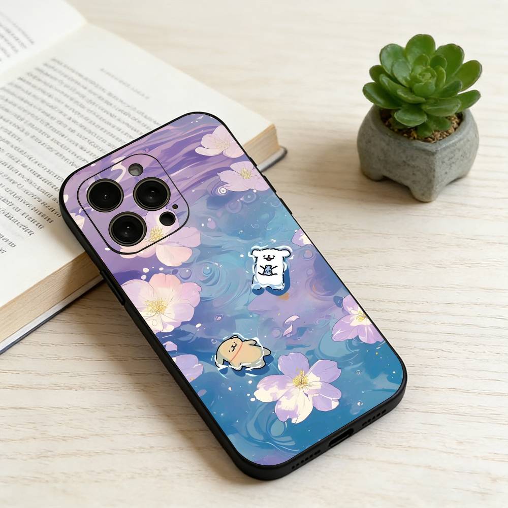 Line-art cartoon puppy Phone Case For iPhone 17, 16,15,14,13,12,11 Plus,Pro Max, Others Soft Black Cover