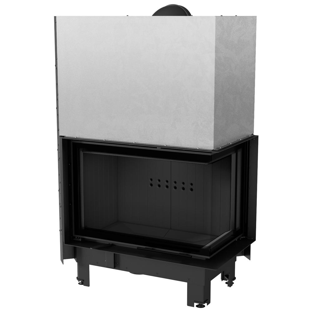 Steel Fireplace KRATKI MBA Right 17 kW Ø 200 Lift-up Black Thermotec
