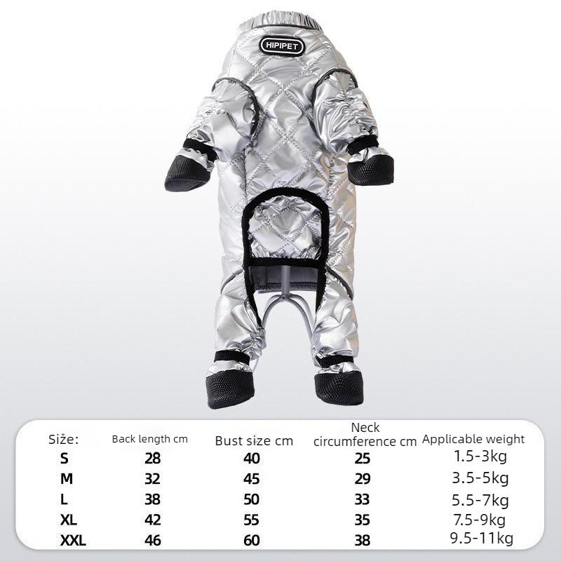 

Waterproof Dog Coats Winter Cotton Pet Dust Pants Puppy Coats with Traction Buckle Winter Warm Pet Clothes Medium Dog Jackets XXL 7.5-10 kg сірий