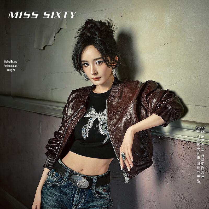 

MISS SIXTY Yang Mi Style Beaded Lace Bow T-Shirt S