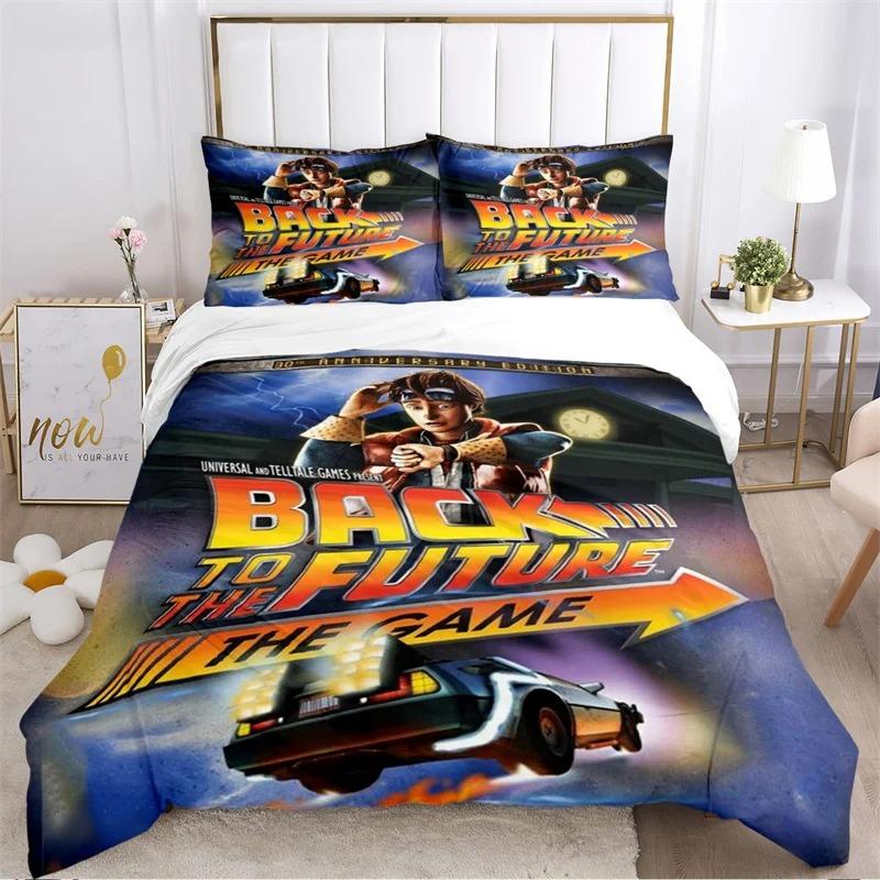 Back To The Future Pattern All Season Duvet Cover Bedding Comforter set Soft Quilt Cover and Pillowcases SingleDouble/Queen/King