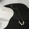 Women Light Luxury Niche Titanium Steel Pearl Pendant Clavicle Necklace