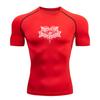Men's Quick Dry Compression Sport T-Shirt, Dark Gothic Text Print Athletic Fitness Workout Top for Gym Jogging Training Active Wear
