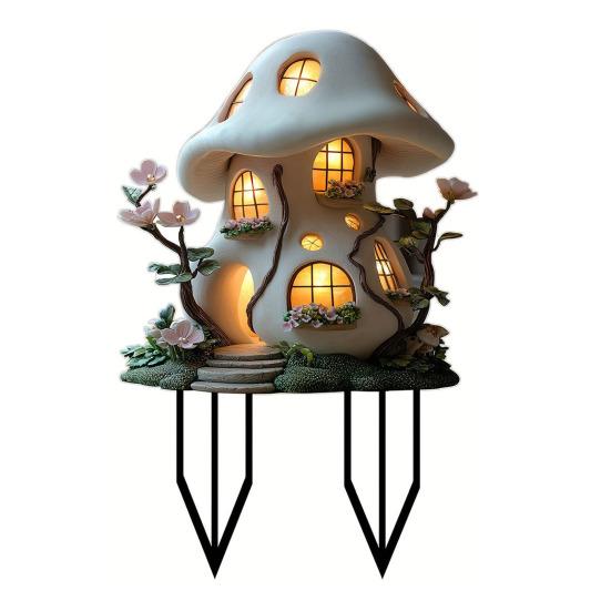 Garden Stake Acrylic Planter Pot Insert Fairy Garden Accessories Flower Pot Decoration Stake for Yard Indoor Outdoor Potted Plants