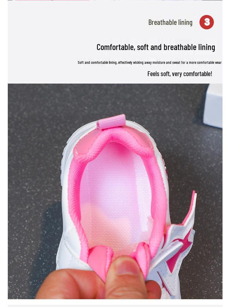 2025 New Style Girls' Non-Slip Leather Sports Shoes with Soft Sole – Versatile, Fashionable for Middle and Big Kids