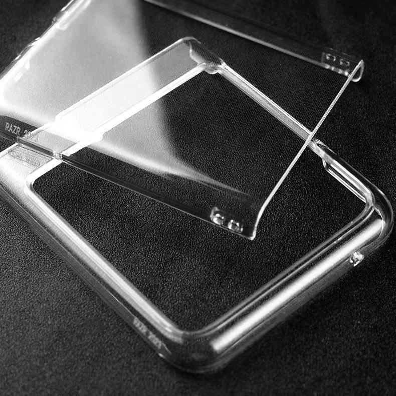 Für Moto Razr40 Ultra Hülle Transparentes PC Anti-Drop RAZR 2023 Öl-Injektions-Galvanik-Material Hülle