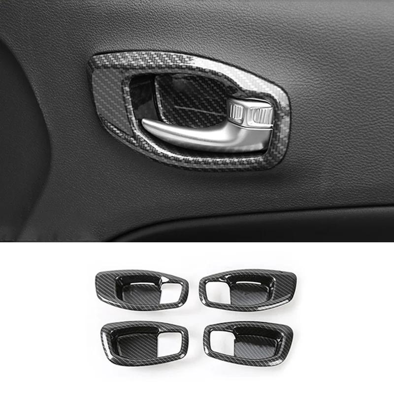 ABS Inner Door Handle Bowl Cover Trim Frame Car Styling Protector Sticker Fit for Jeep Compass 2017 2018   Accessories