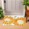 1Pcs Sunflower Green Plant Printed Kitchen Rug Anti-Fatigue Kitchen Rug Waterproof Non-Slip Rugs Set Runner Rug Bedside Rug Absorbent Carpet