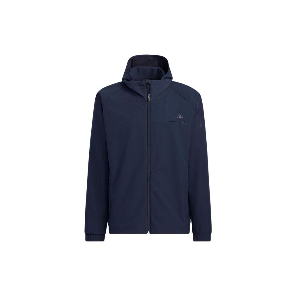 Adidas Solid Color Sports Casual Hooded Jacket Men Jacket Blue HP1415