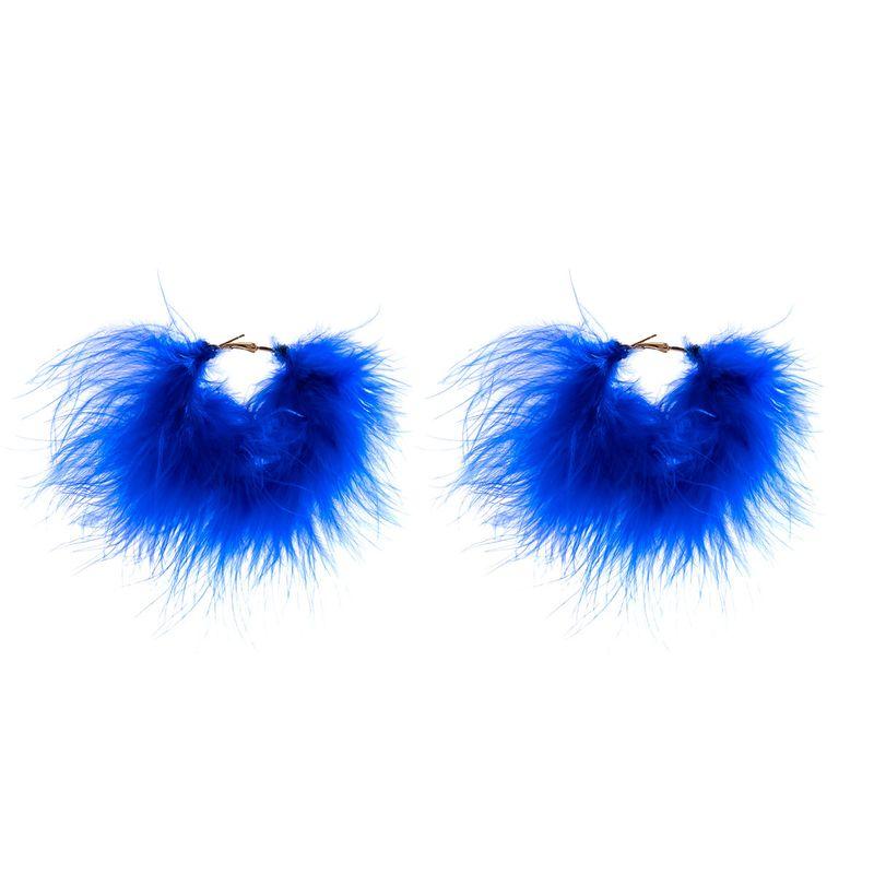 Long Feather Hoop Earrings for Women, European and American Style 2026 New Exaggerated Trendy Influencer Accessories for Travel Photography