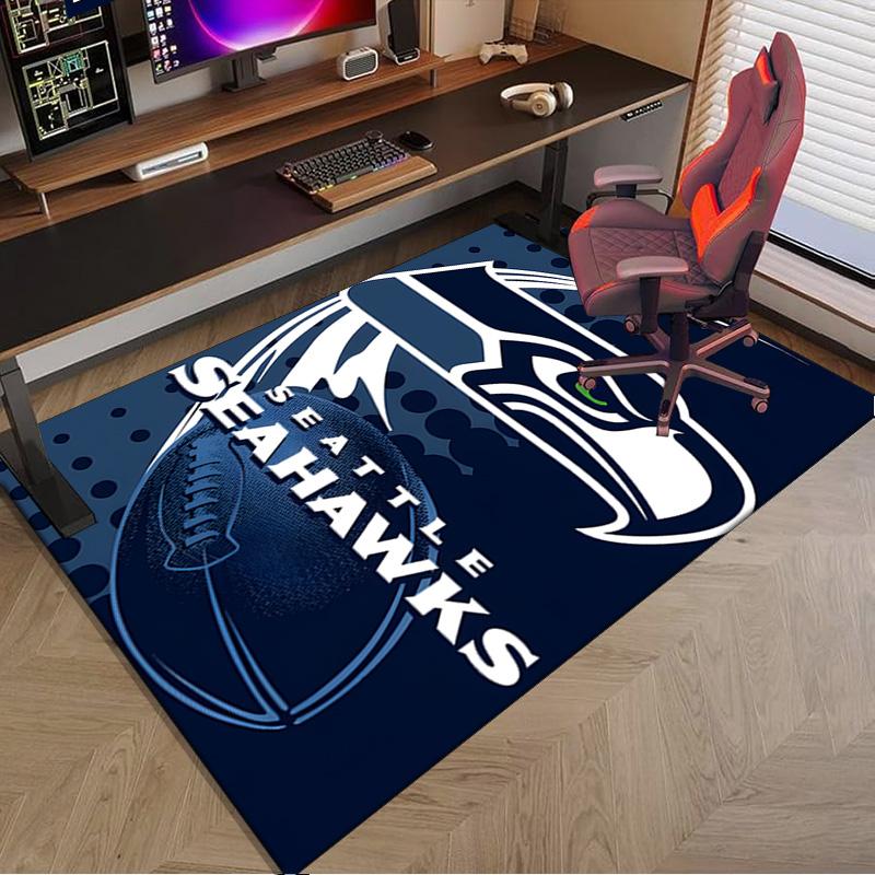 Seattle Seahawks Logo Area Rug for Office, Chair Rug, Decorative Carpet Livingroom Mat, Large Size Fan gifts Christmas gifts