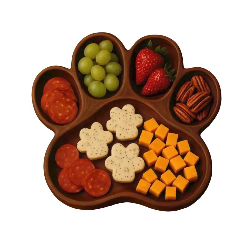 28x28cm Dog Themed Charcuterie Platter, Candy Dish Platter, Face Shaped Cheese Meat Tray, Birthday Spring Holiday Serving,Wooden Craft Puppy Tray