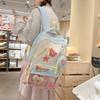 Schoolbag Women's Schoolbag New High Value Ins Fresh and Sweet Dopamine Backpack Junior High School Students Contrasting Color Backpack